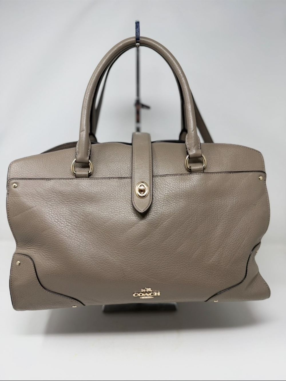 Coach Gray Pebbled Leather Satchel with Matching Wallet - Picture 3 of 6